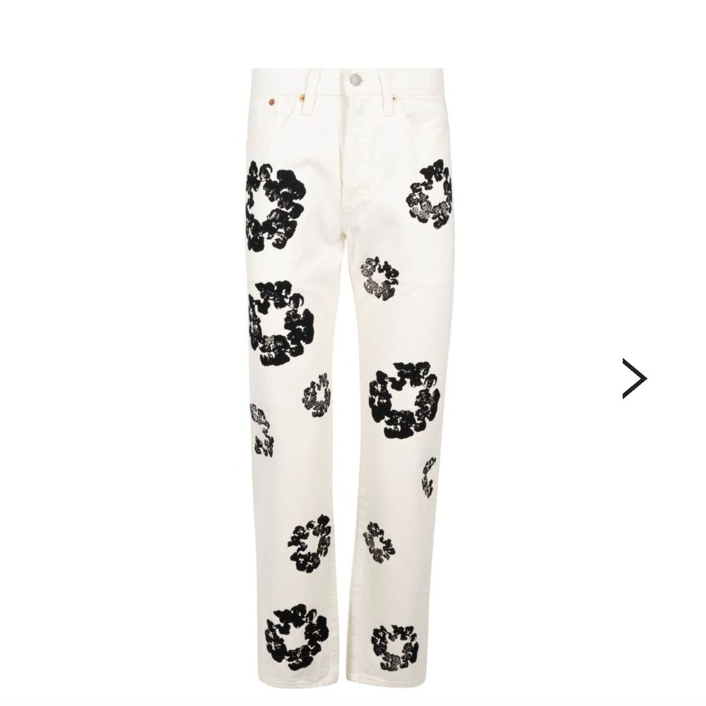 DENIM TEARS COTTON WREATH JEAN (WHITE)